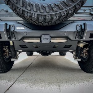 Jeep Wrangler JL Skid Plate - Rival 4x4 - Aluminum Muffler - `18-`27